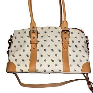 Dooney & Bourke Cream and Tan Crossbody Bag